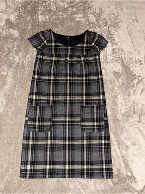 Gap Plaid Shift Dress in Gray and Black Size 2 with Side Zip